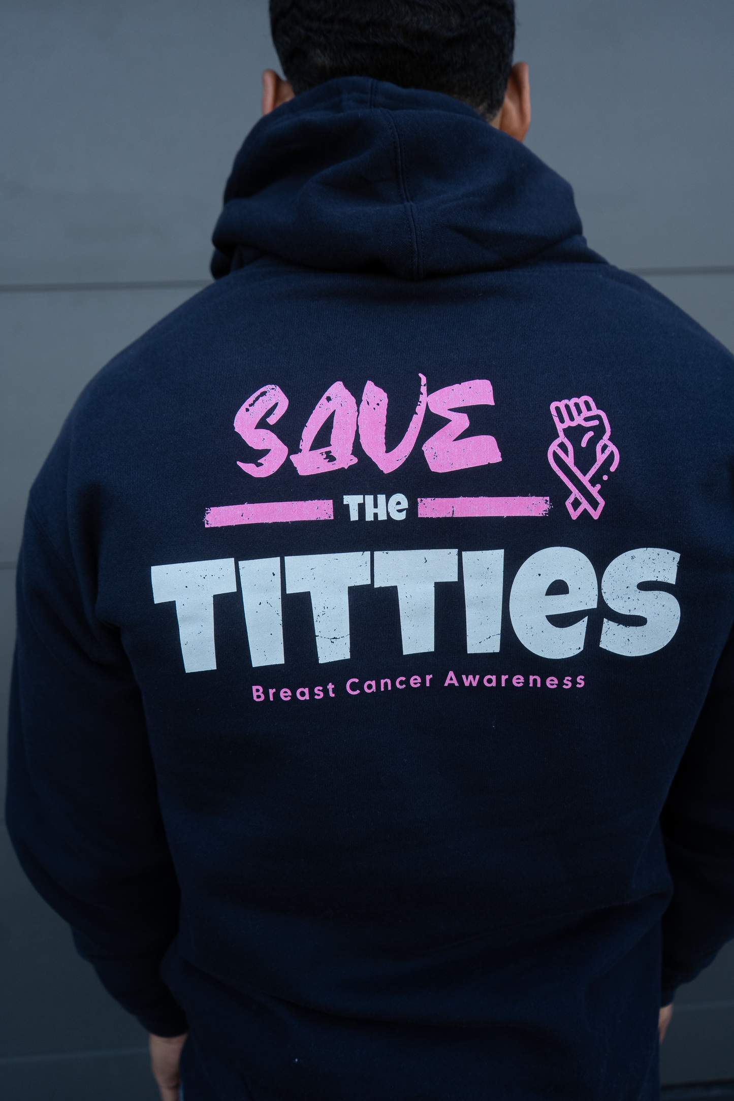 *BCA* Classic South Hoodie Front + Back (Navy/Pink)