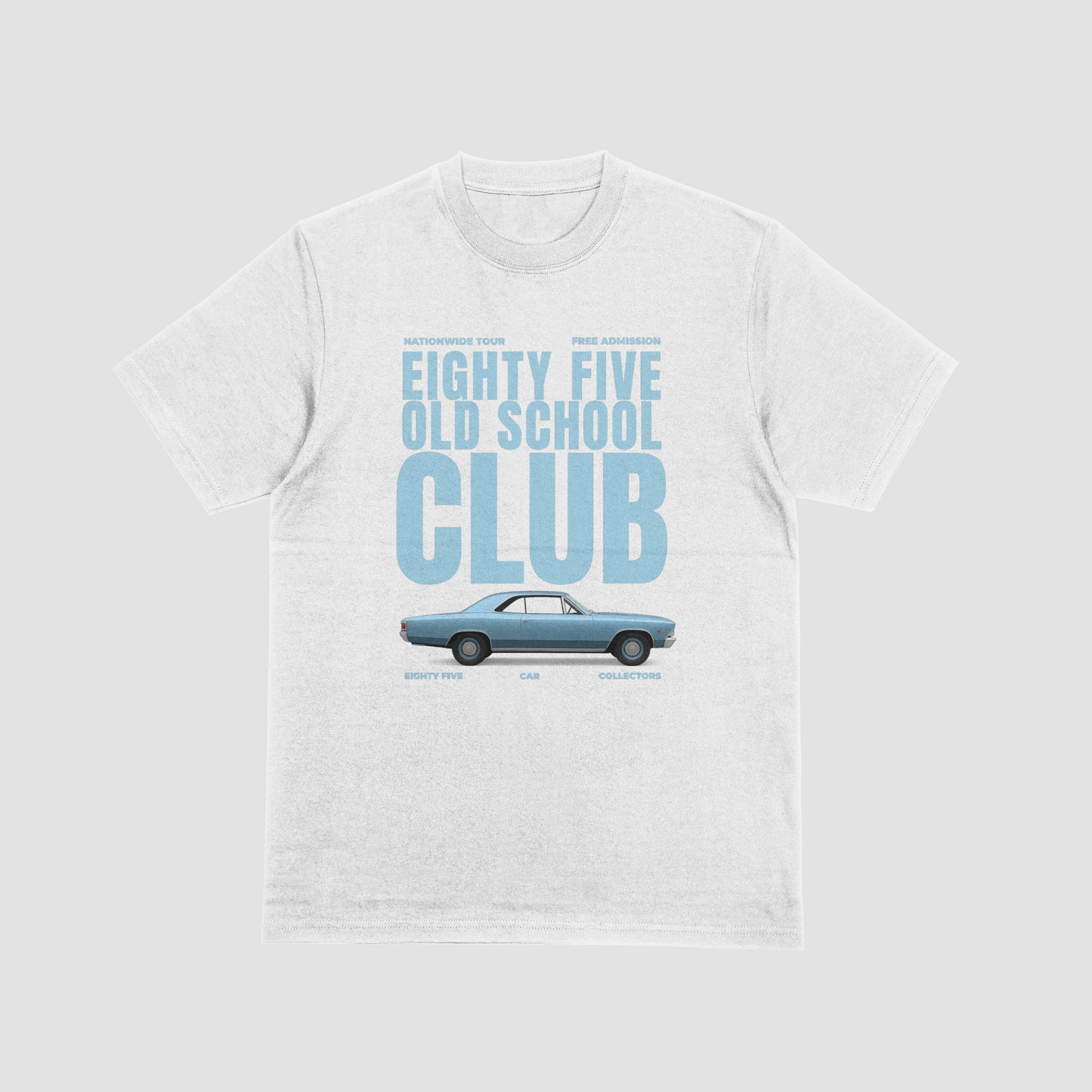 85 Old School Club Tee (White/Sky Blue)