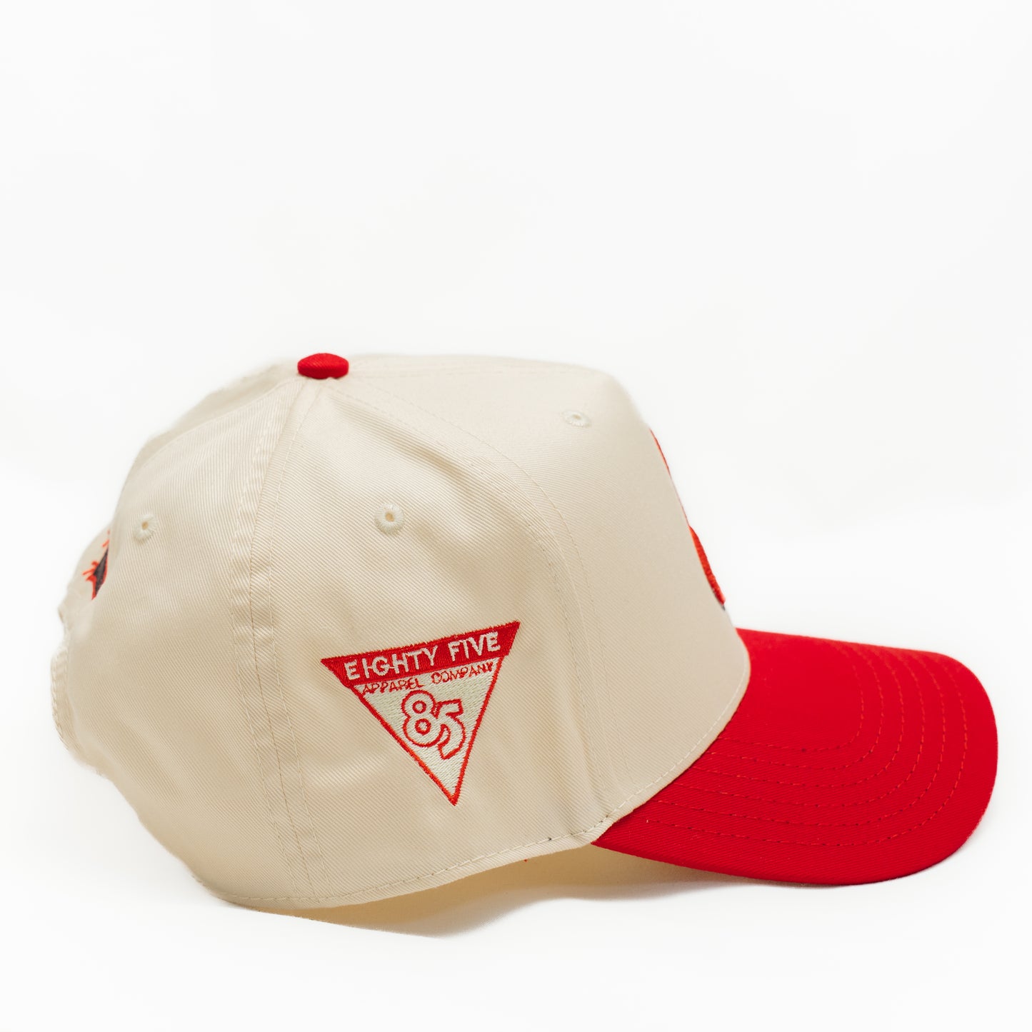 "S" Snapback Hat (Natural/Red)