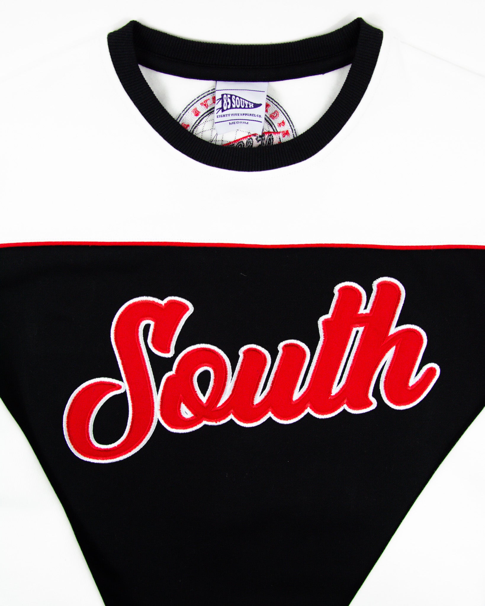 85 South Bred Crewneck -Formula One Red/Black Beauty /White