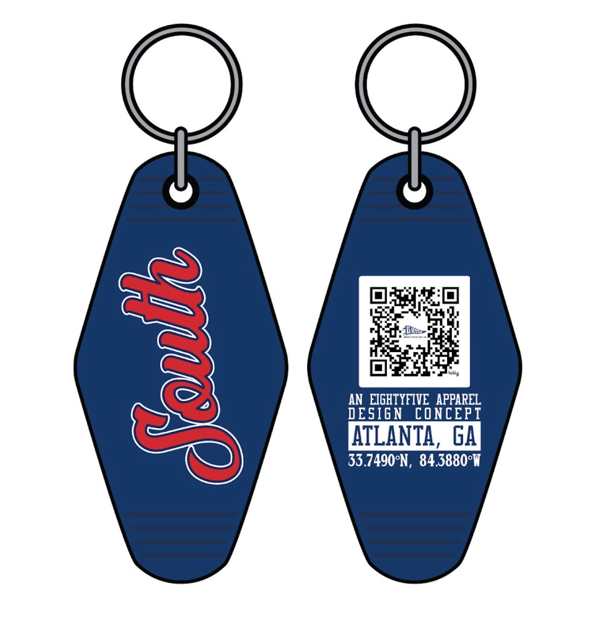 South Script Keychain (Navy)