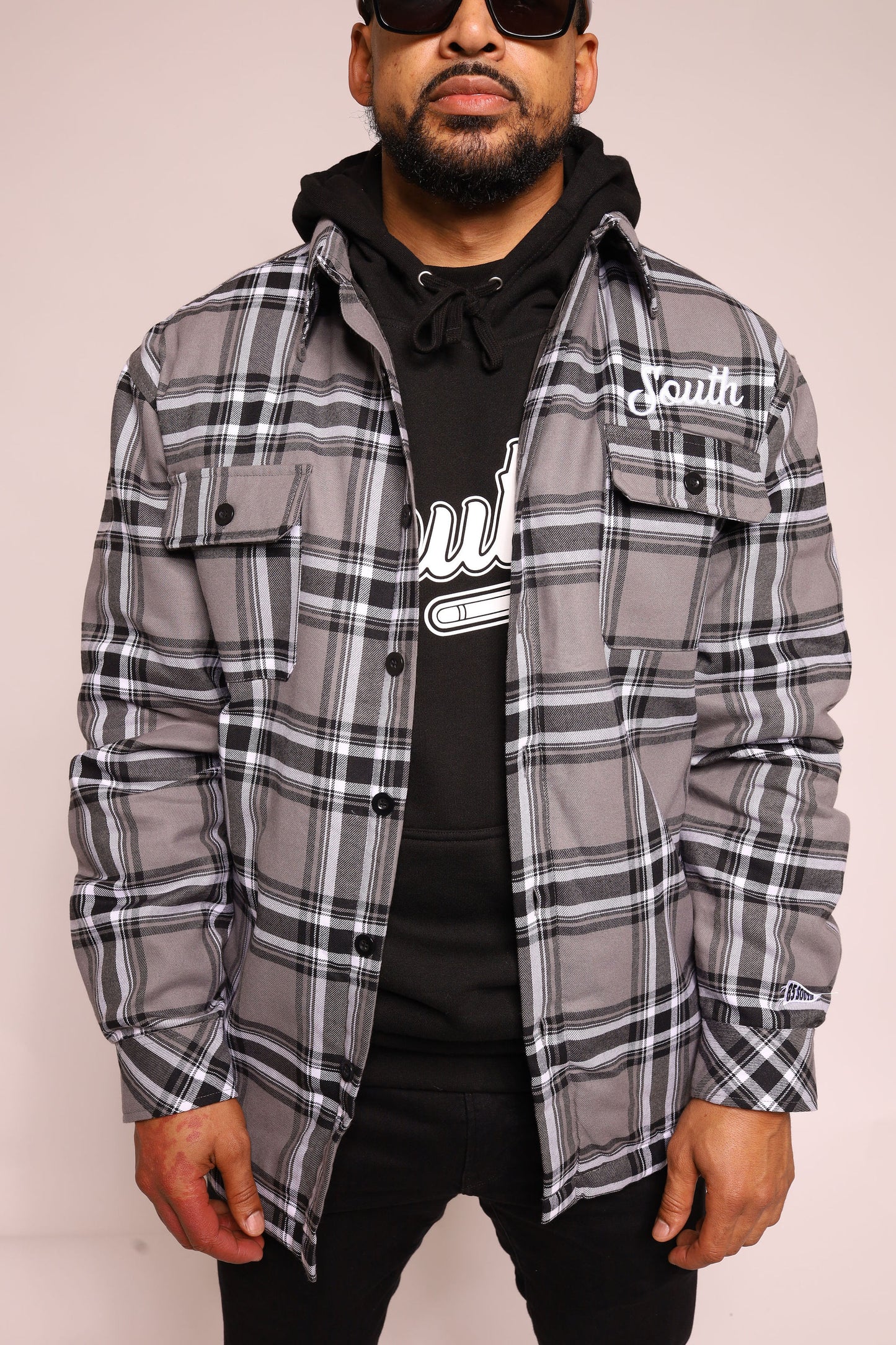 South Script Flannel (Dark Grey)
