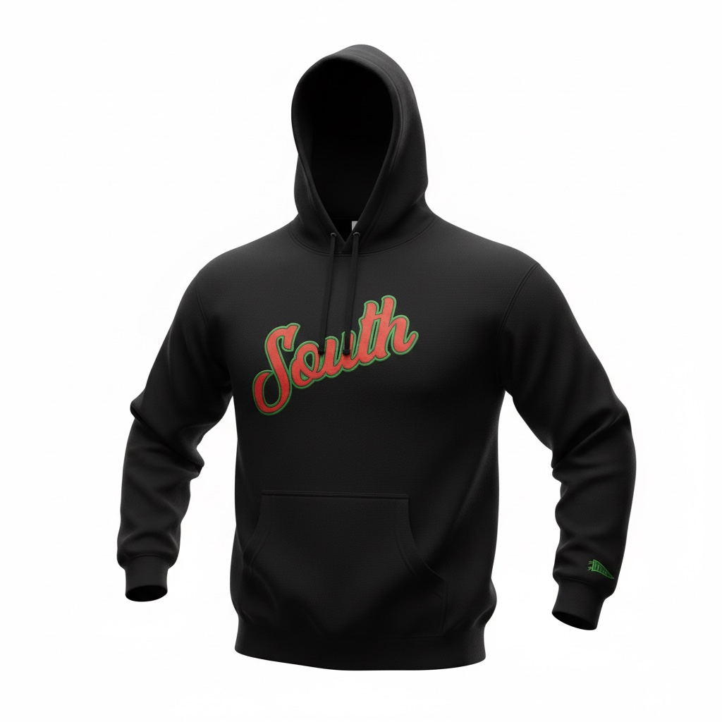 *BHM* Classic South Hoodie - Black/Red/Green