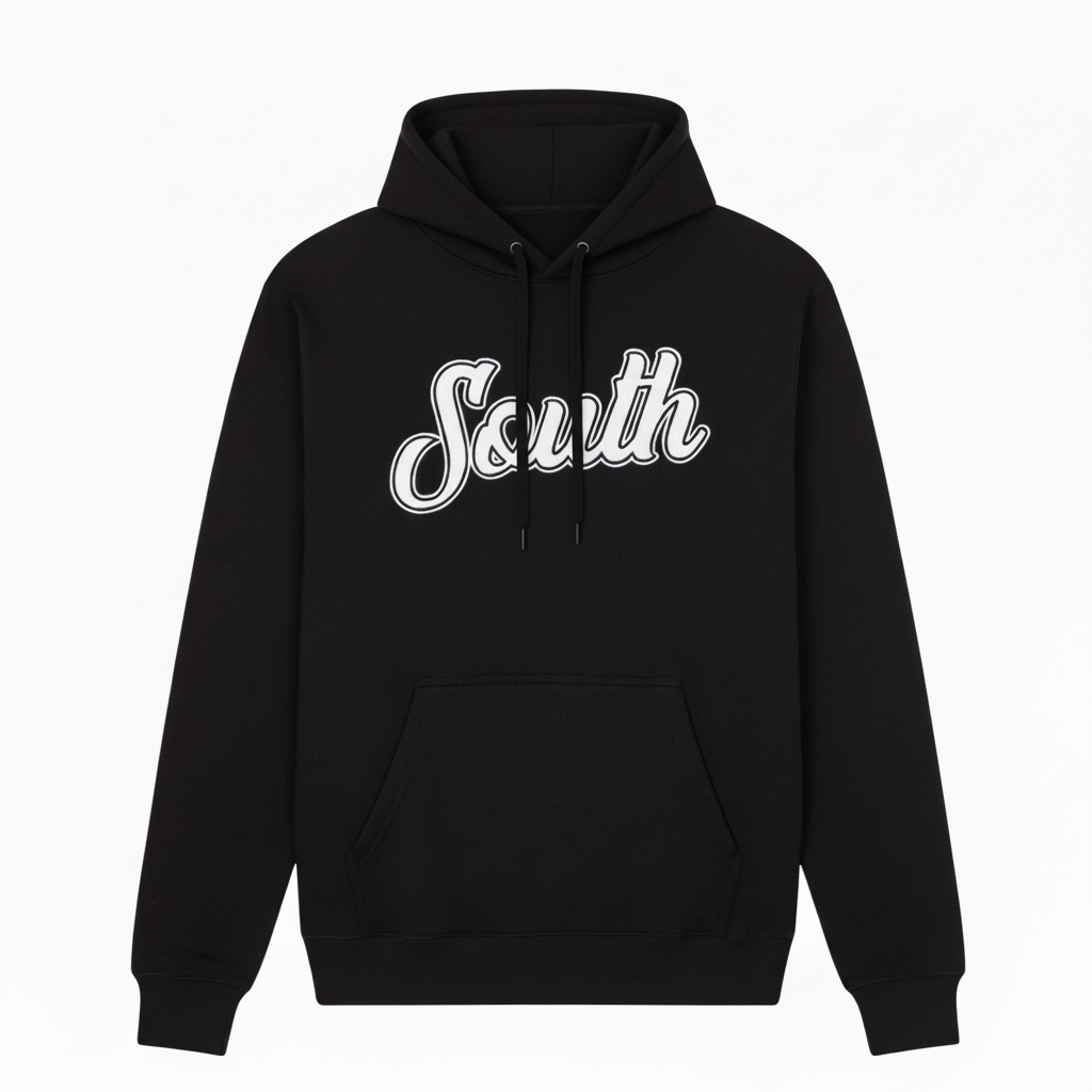 Classic South Hoodie (Black/White) – Eighty Five Apparel Company