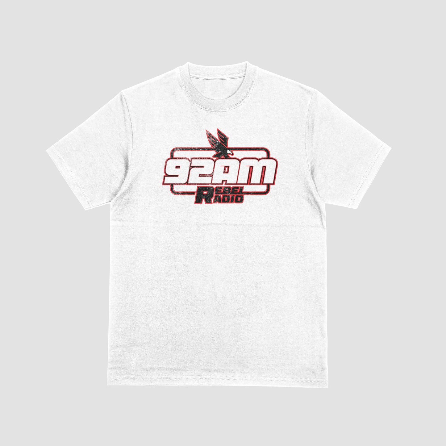 92AM Rebel Radio V2 Tee (White/Black/Red)