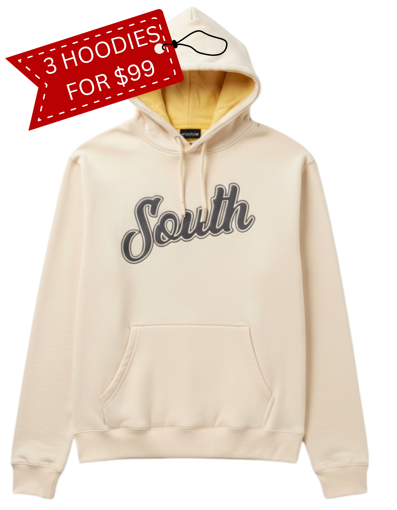 Classic South Hoodie (Bone/Black)