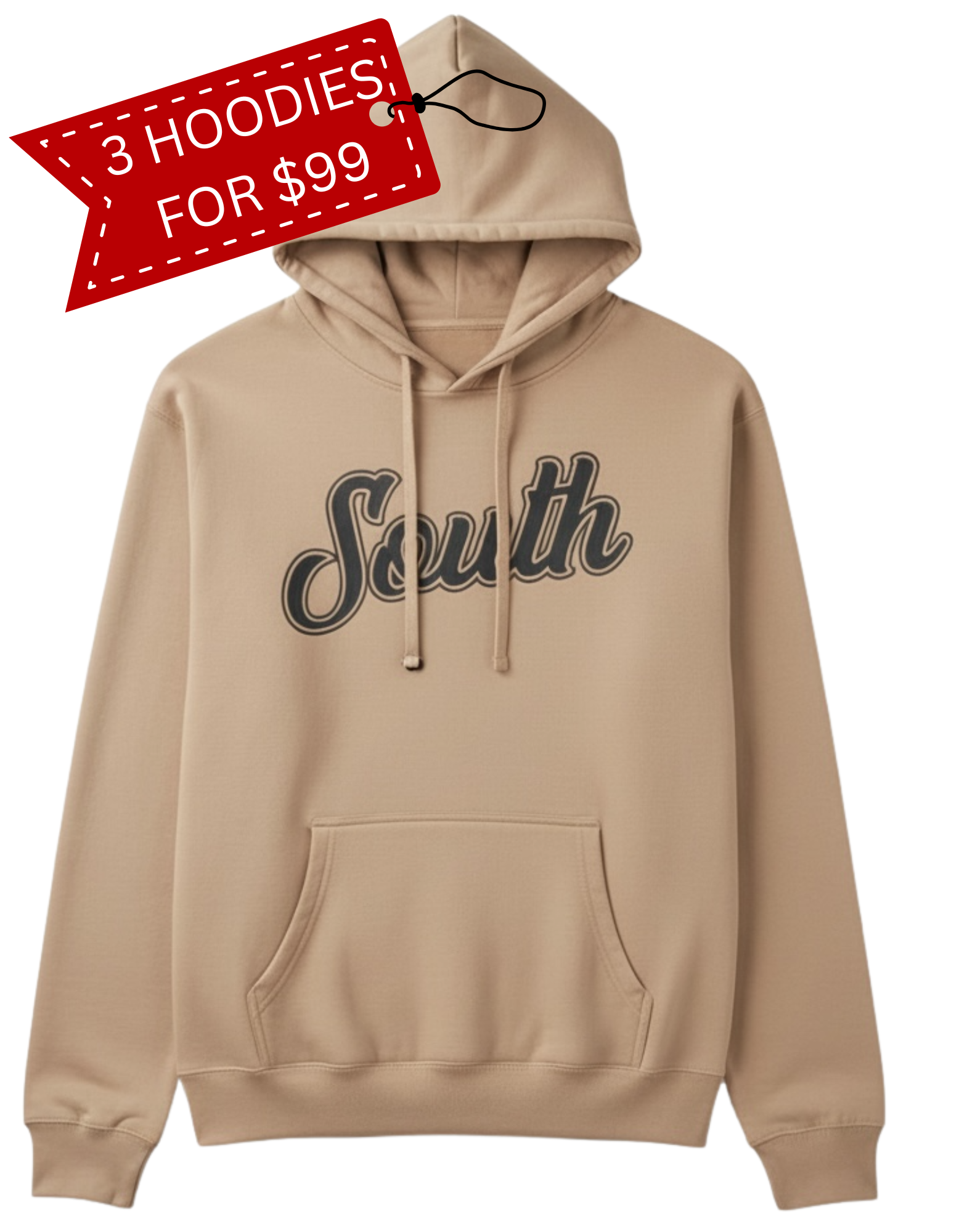 Classic South Hoodie (Sand/Black)