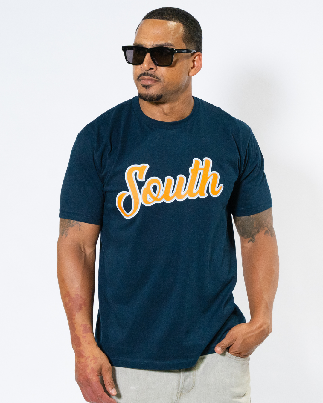 AXC South Script Tee (Navy)