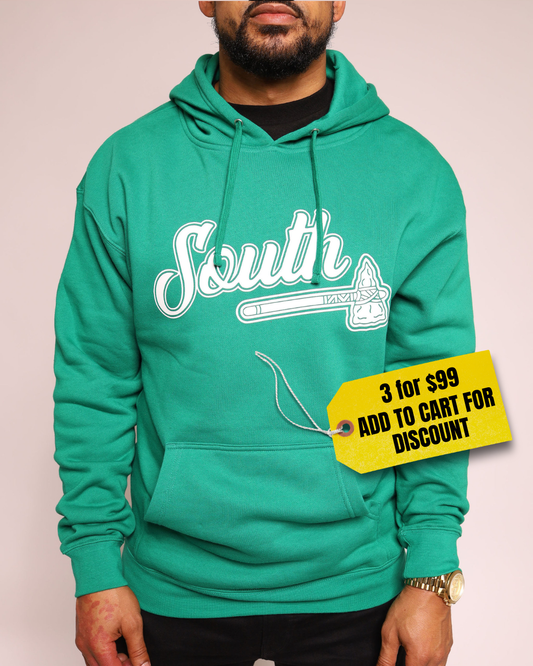 White Print Tomahawk Hoodie - Green/White