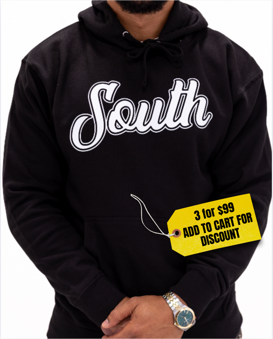 Classic South Hoodie (Black/White)