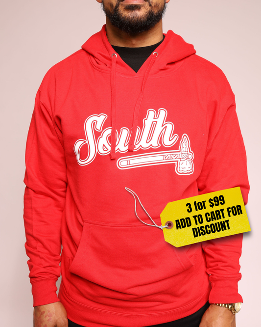 White Print Classic Tomahawk Hoodie - Red/White