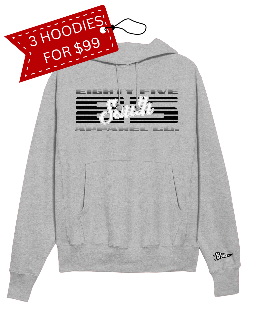 F2 - Moto 85 Script Hoodie - Grey