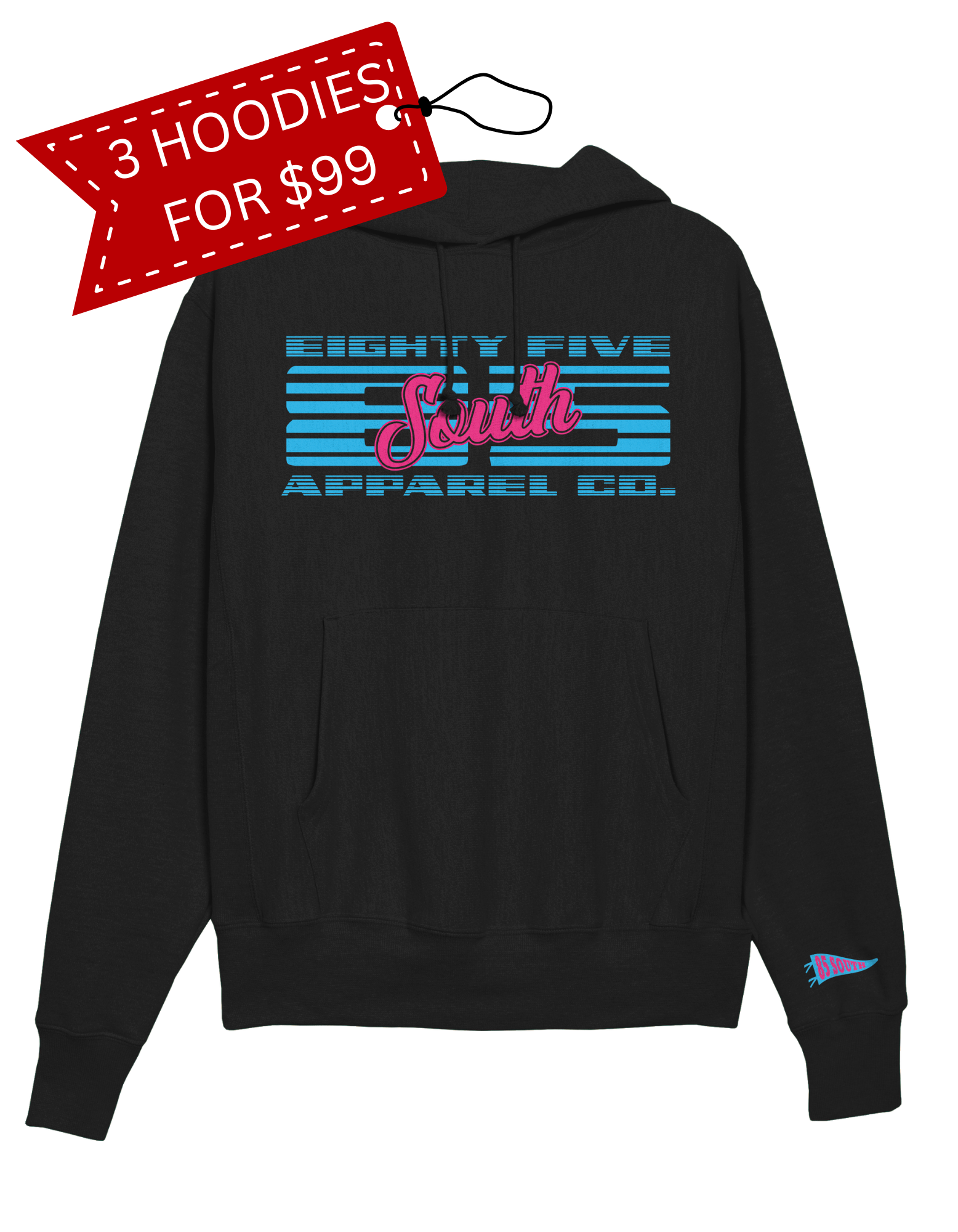 D2 - Moto 85 Script Hoodie - Black