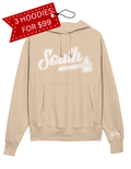 White Print Classic Tomahawk Hoodie - Sand/White