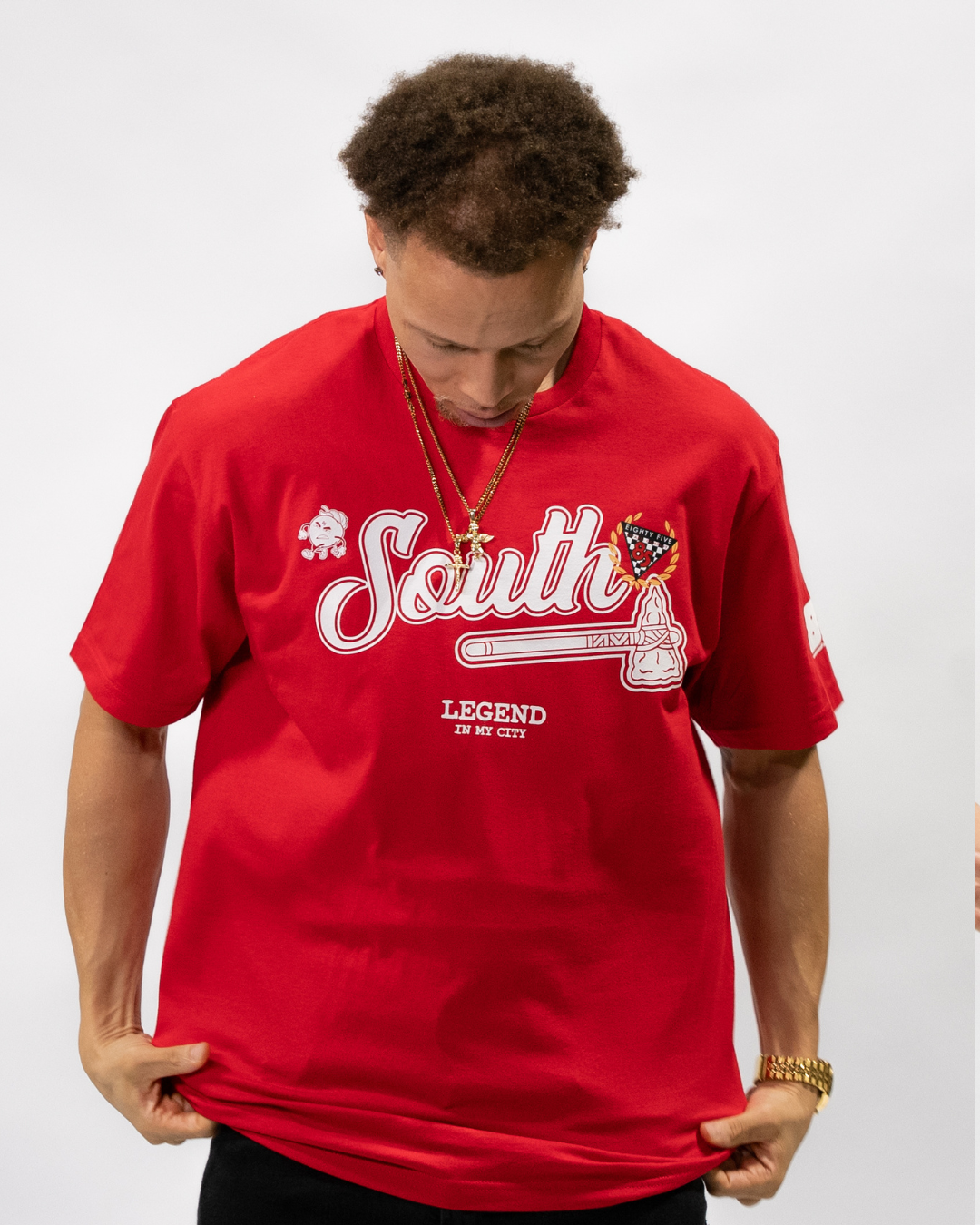 85 South Scattered Logo Tee (Red)