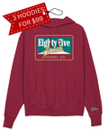 C1- Retro Cig Badge Hoodie - Maroon/Jade
