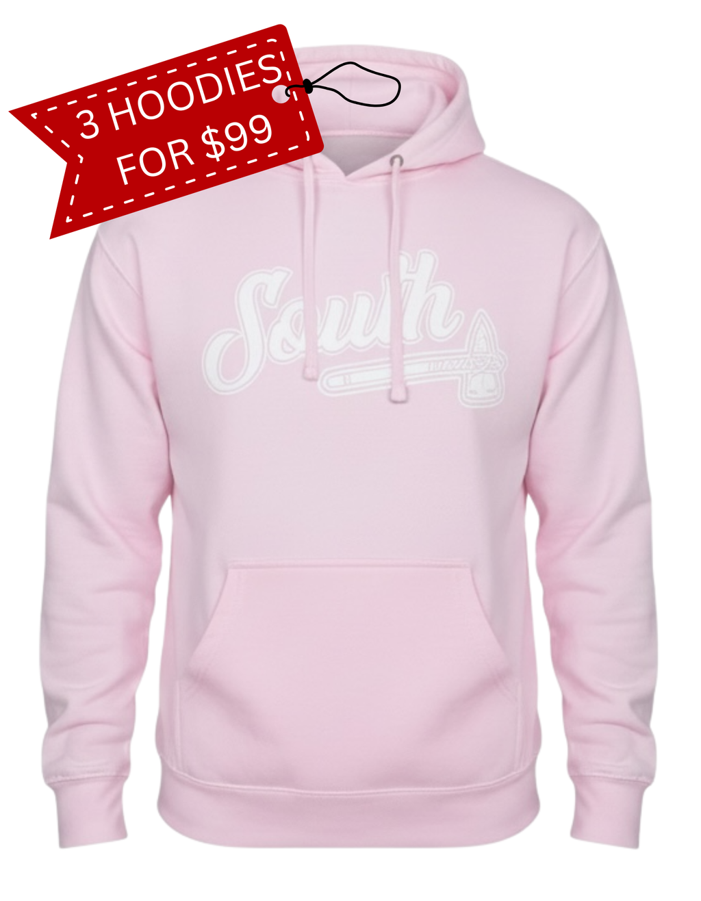 White Print Classic Tomahawk Hoodie - Pink/White