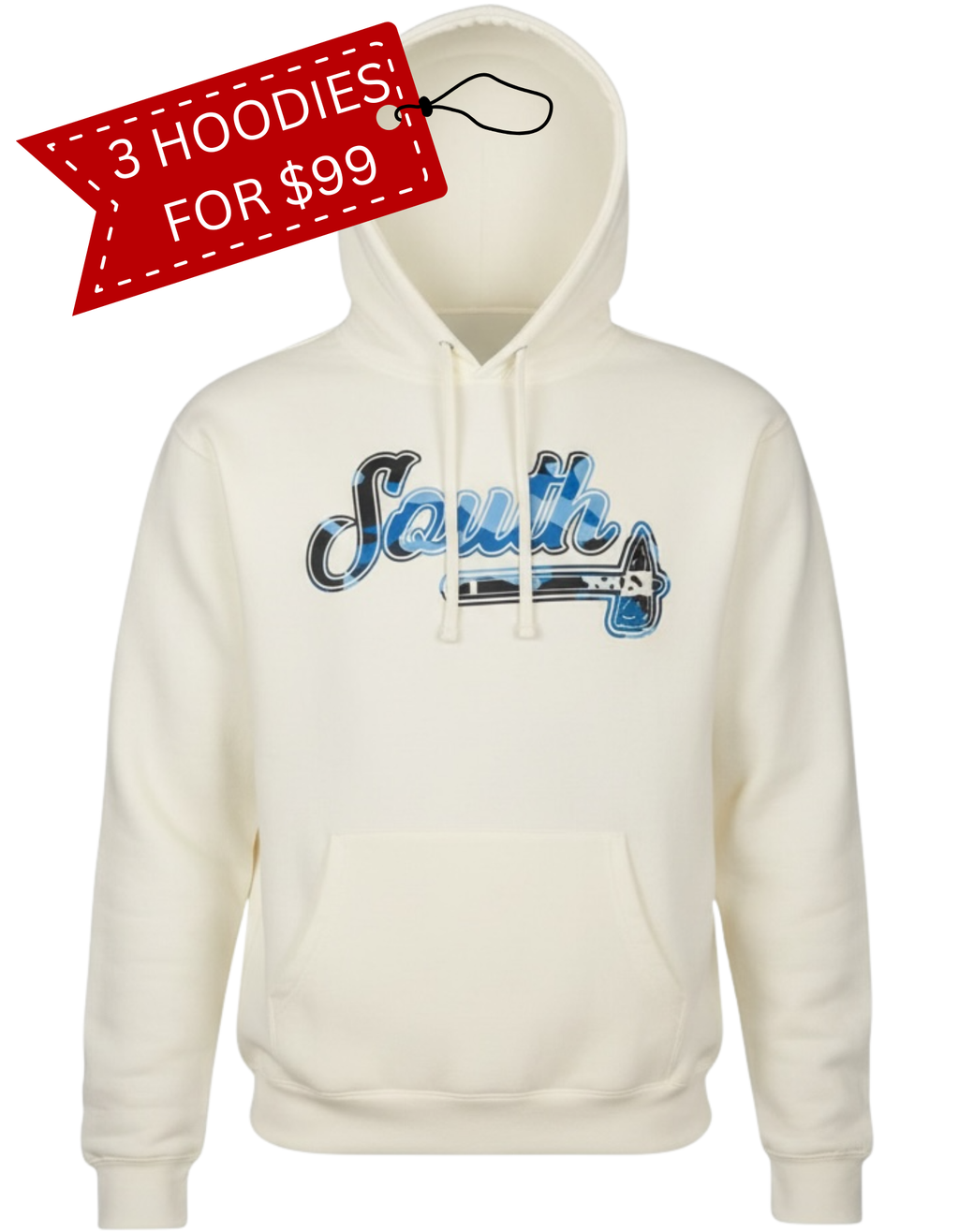 Tomahawk Blue Camo Midweight Hoodie (Natural/Blue)