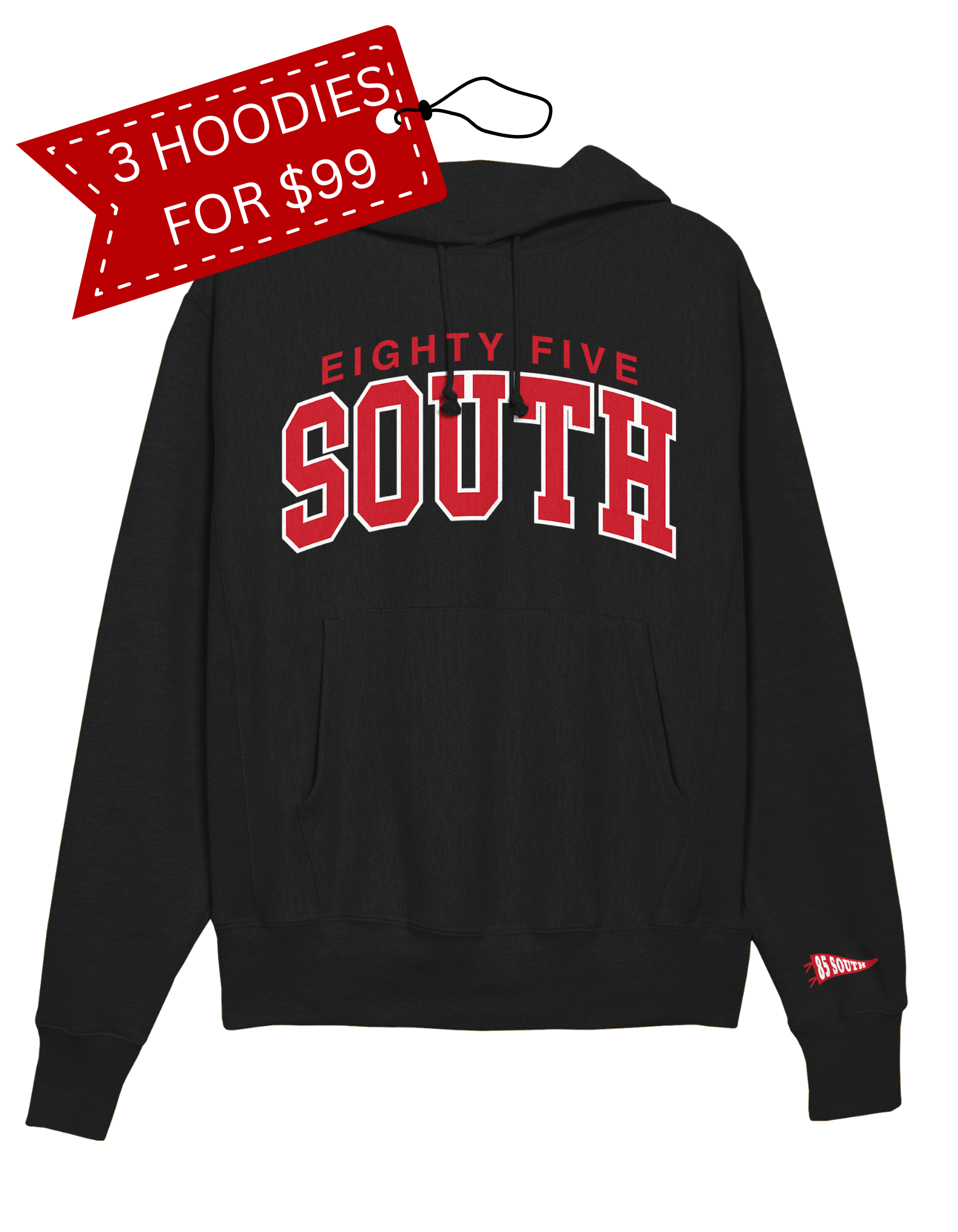 C4 - South College Arch Hoodie - Black/Red