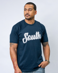 Classic South Script Tee - Navy/White