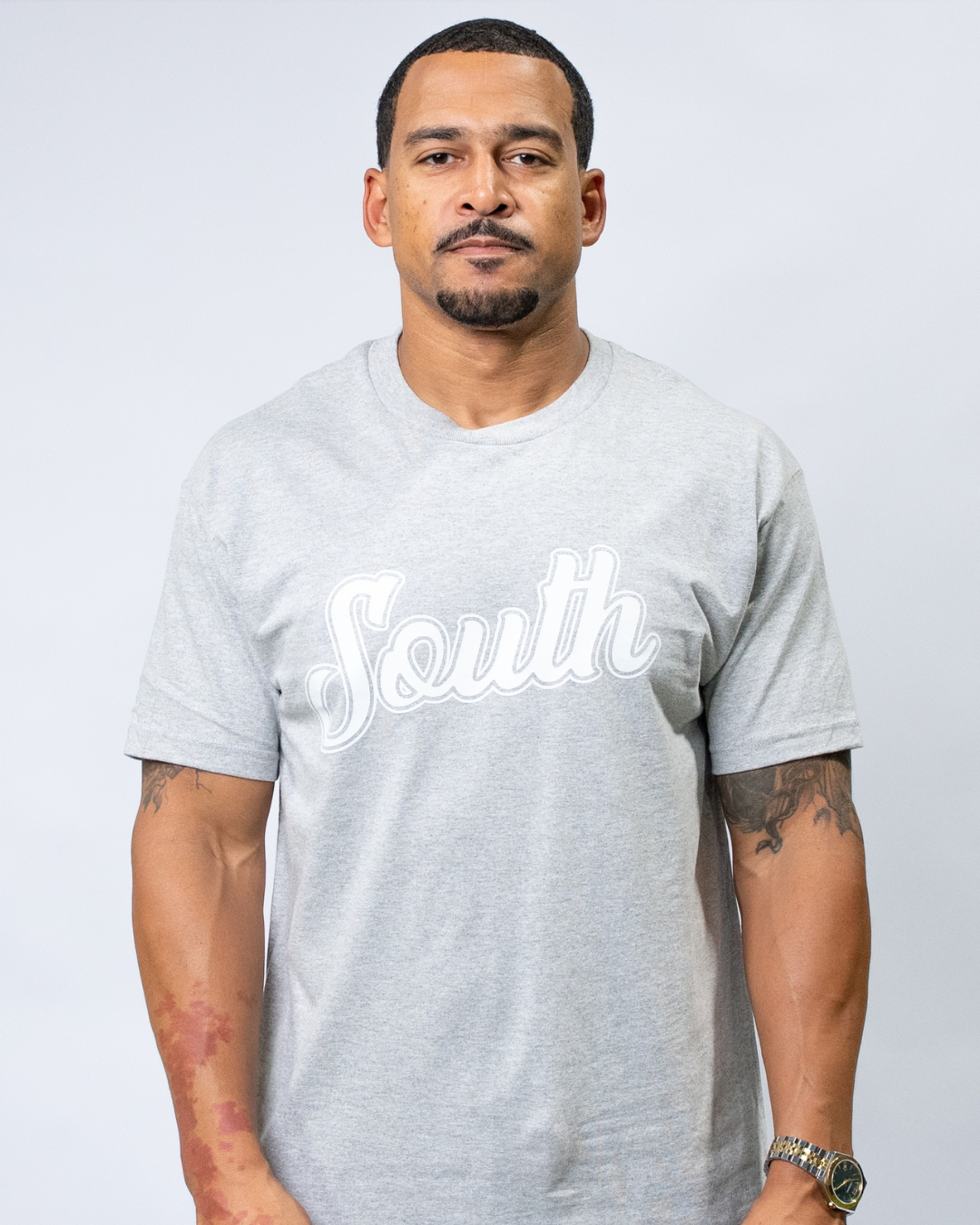 Classic South Script Tee - Grey/White