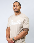 Classic South Script Tee - Sand/White