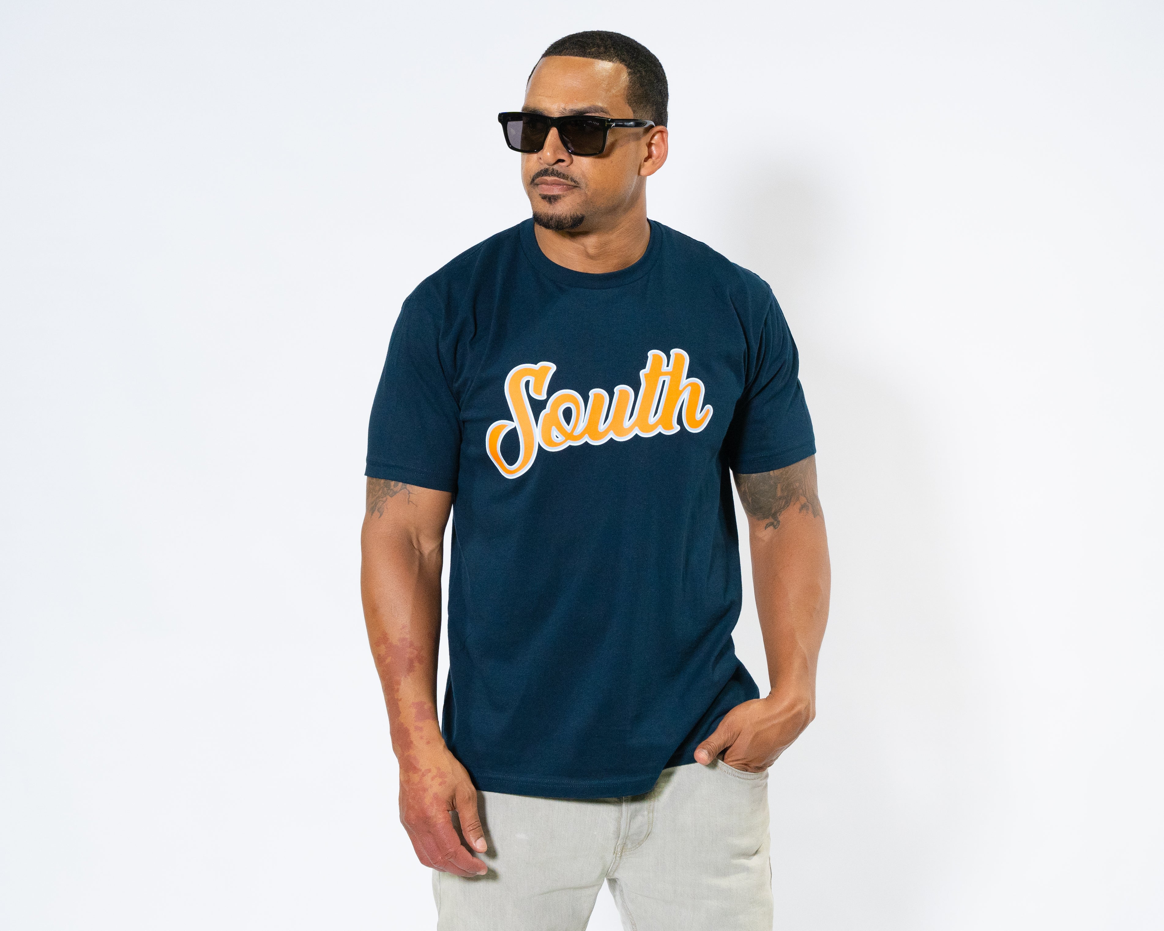 AXC South Script Tee (Navy)