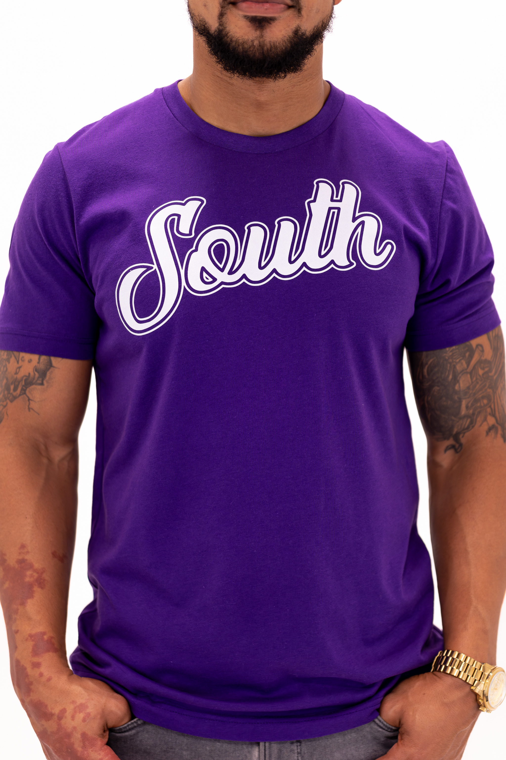 Classic South Logo Tee (Purple/White)