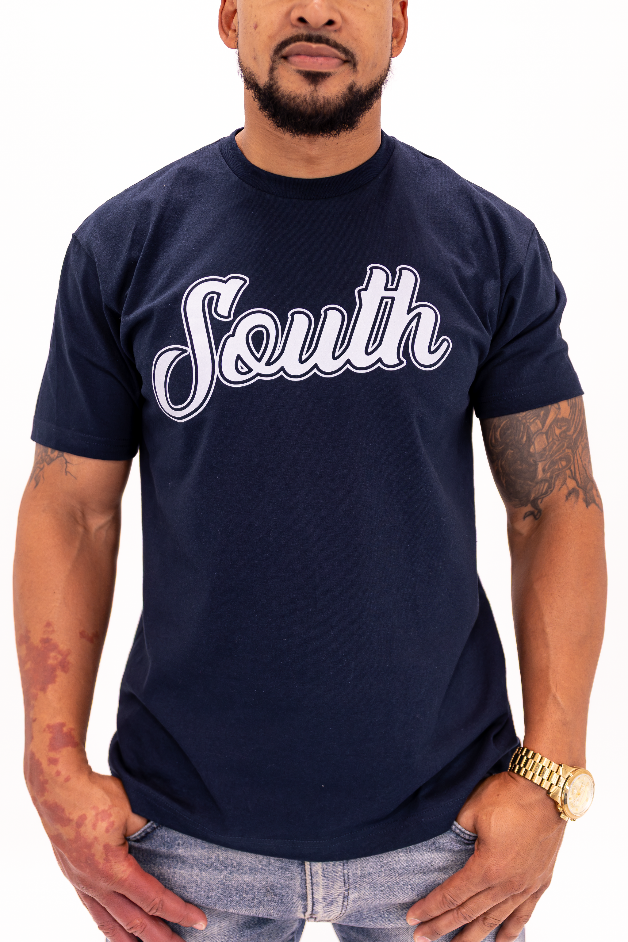 Classic South Tee (Navy/White)