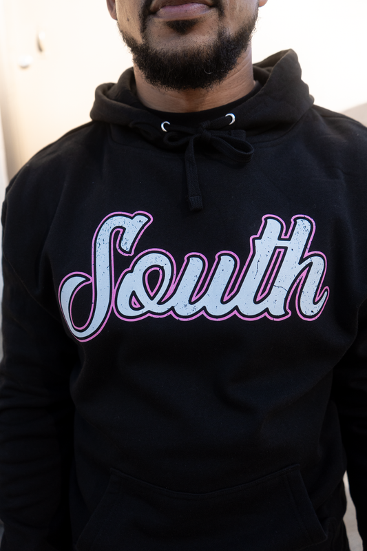 *BCA* Classic South Hoodie Front + Back (Black/Pink)