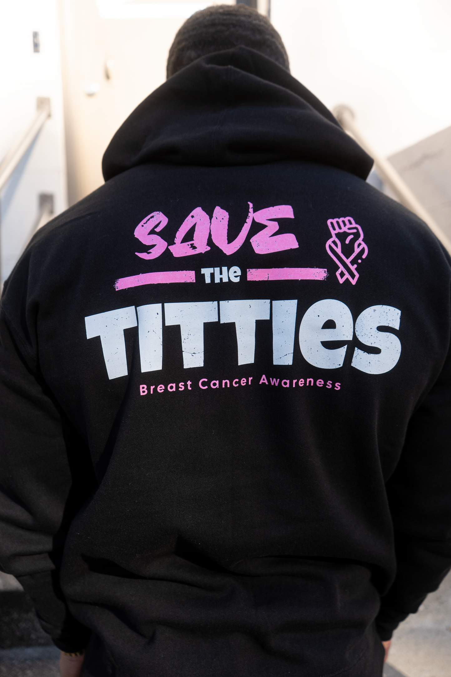 *BCA* Classic South Hoodie Front + Back (Black/Pink)