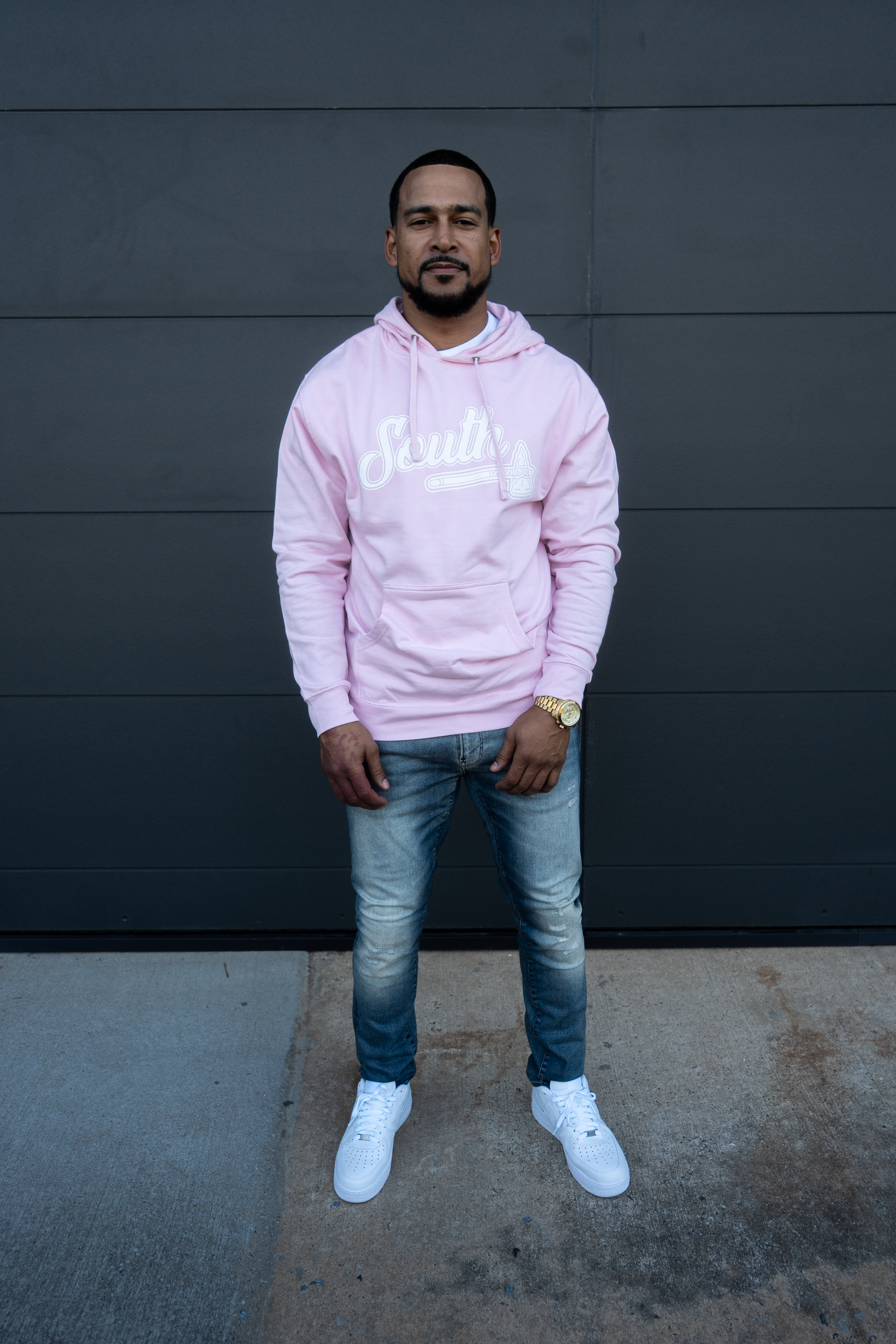 White Print Classic Tomahawk Hoodie - Pink/White