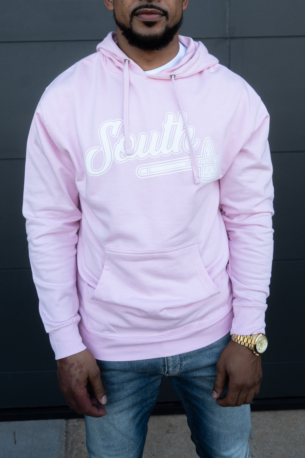 White Print Classic Tomahawk Hoodie - Pink/White