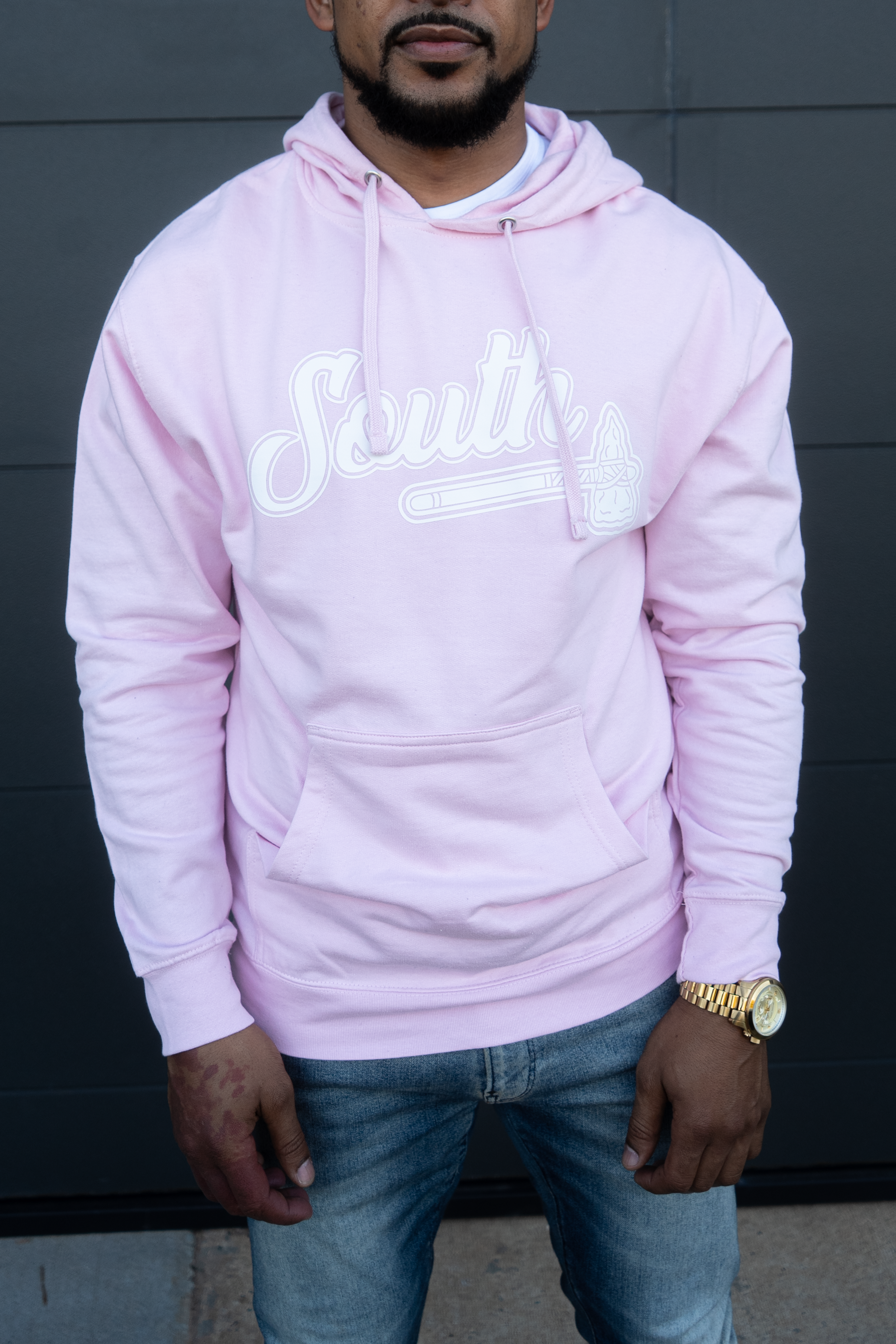 White Print Classic Tomahawk Hoodie - Pink/White