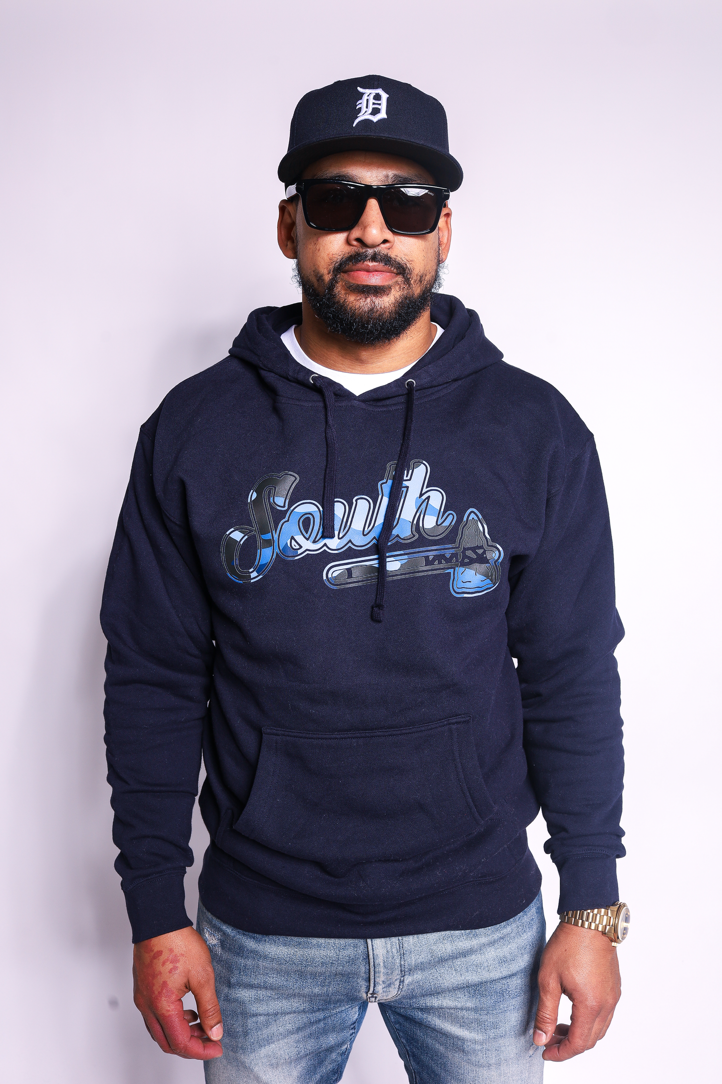 PREMIUM HEAVYWEIGHT Tomahawk Blue Camo Hoodie (Navy/Blue)