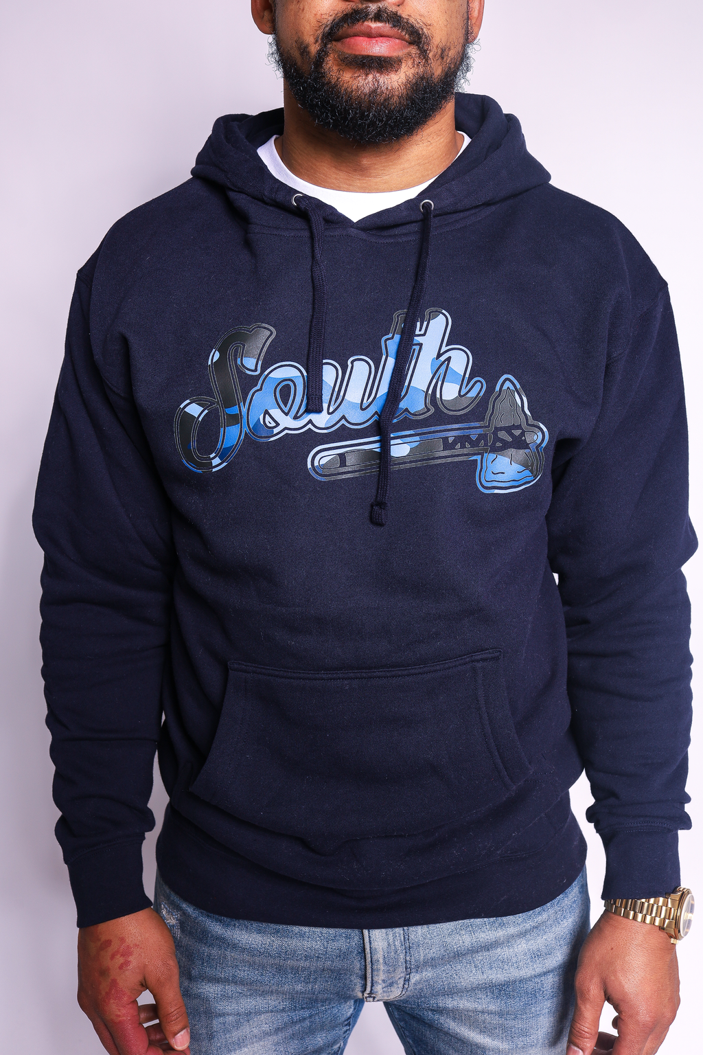 Tomahawk Blue Camo Midweight Hoodie (Navy/Blue)