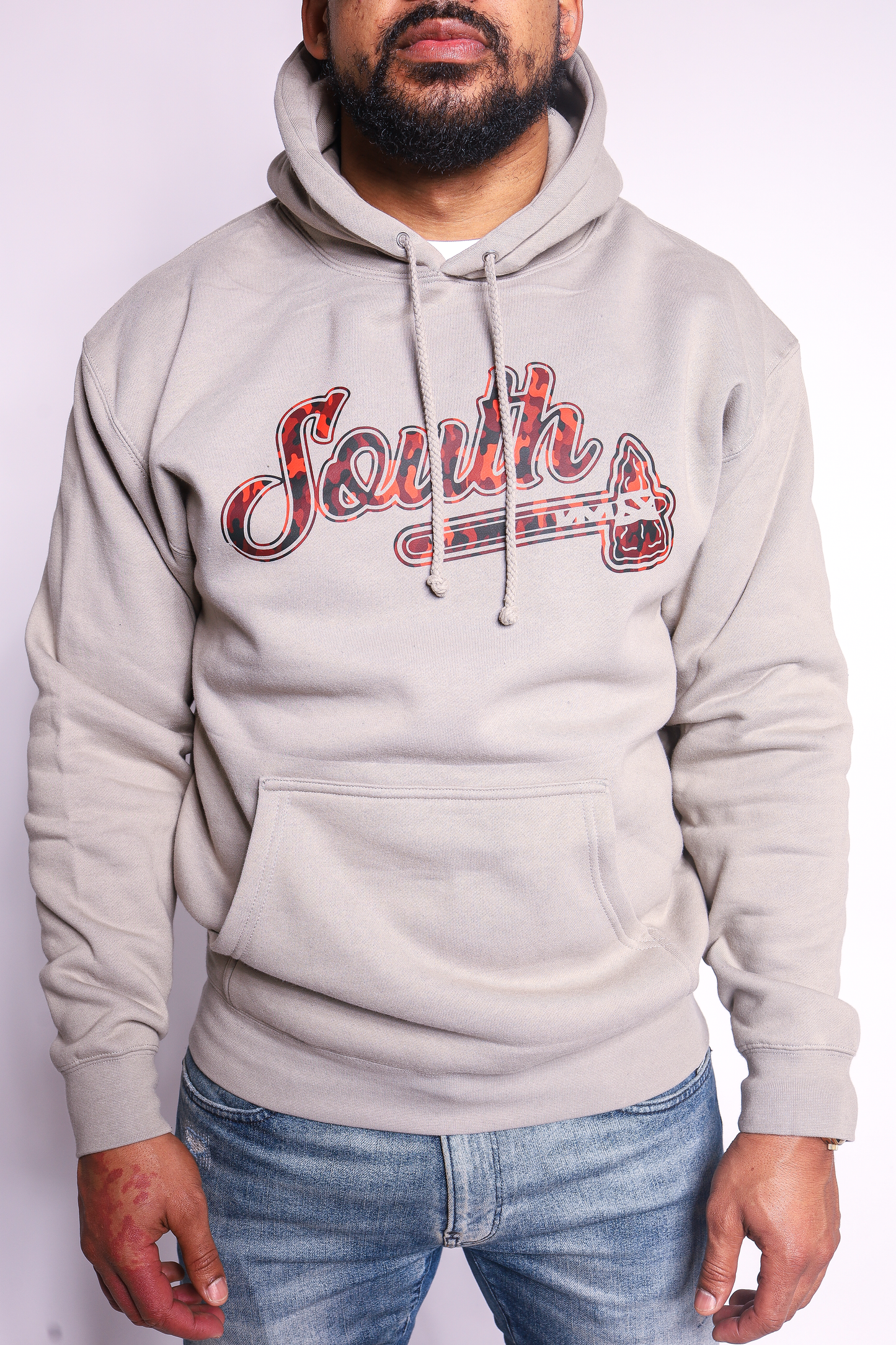 PREMIUM HEAVYWEIGHT Tomahawk Red Camo Hoodie (Cement/Red)