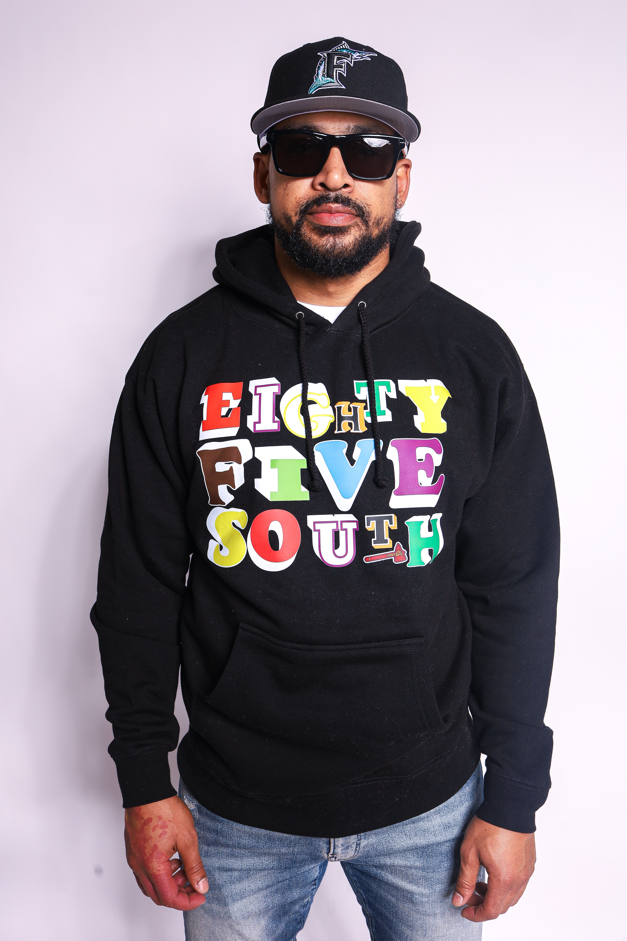 Block Letter Hoodie Midweight (Black/Multicolor)