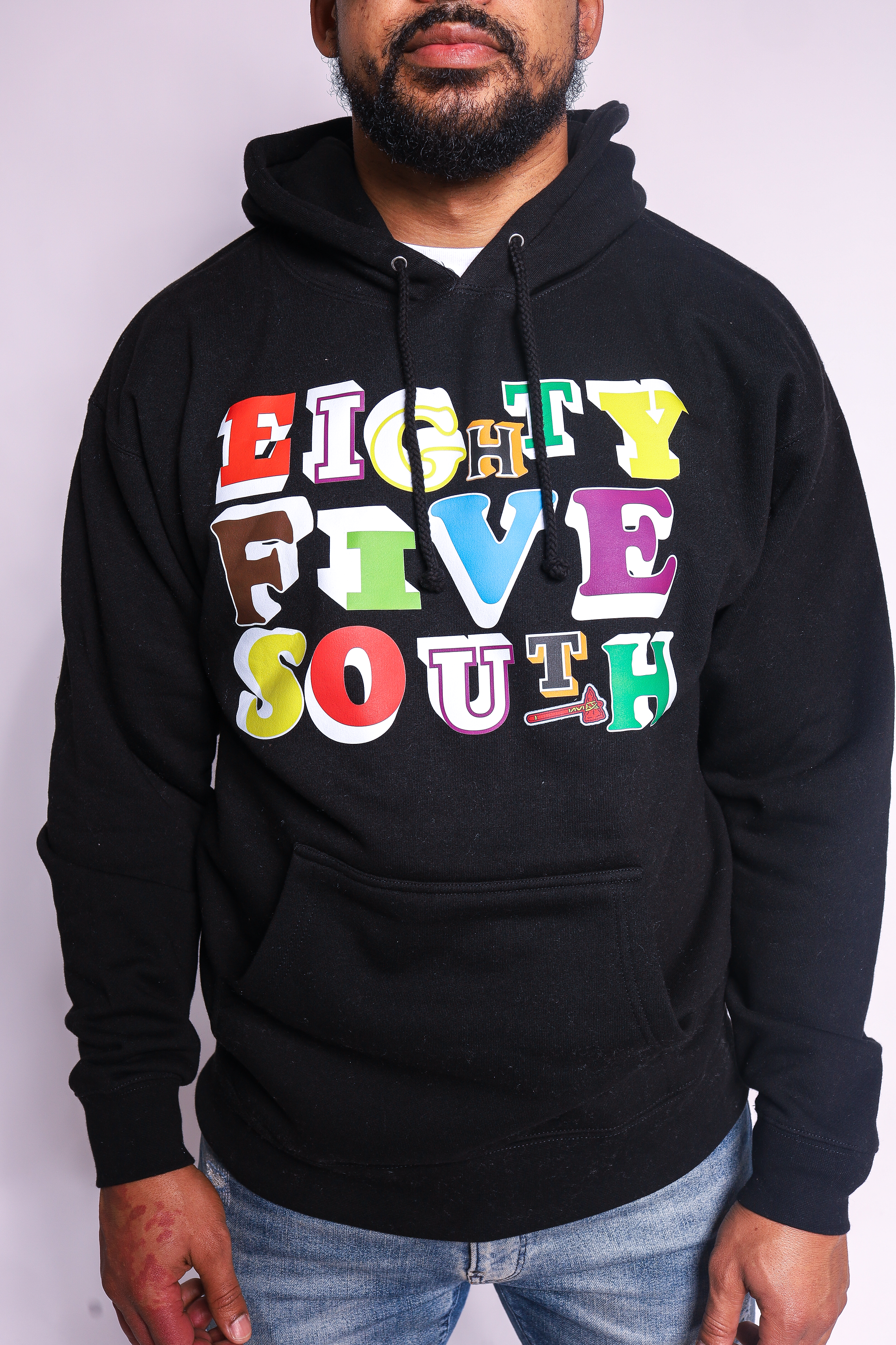 Block Letter Hoodie Midweight (Black/Multicolor)