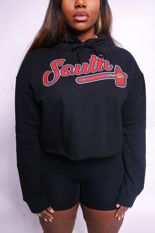 *Cropped* Classic Tomahawk Hoodie - Black