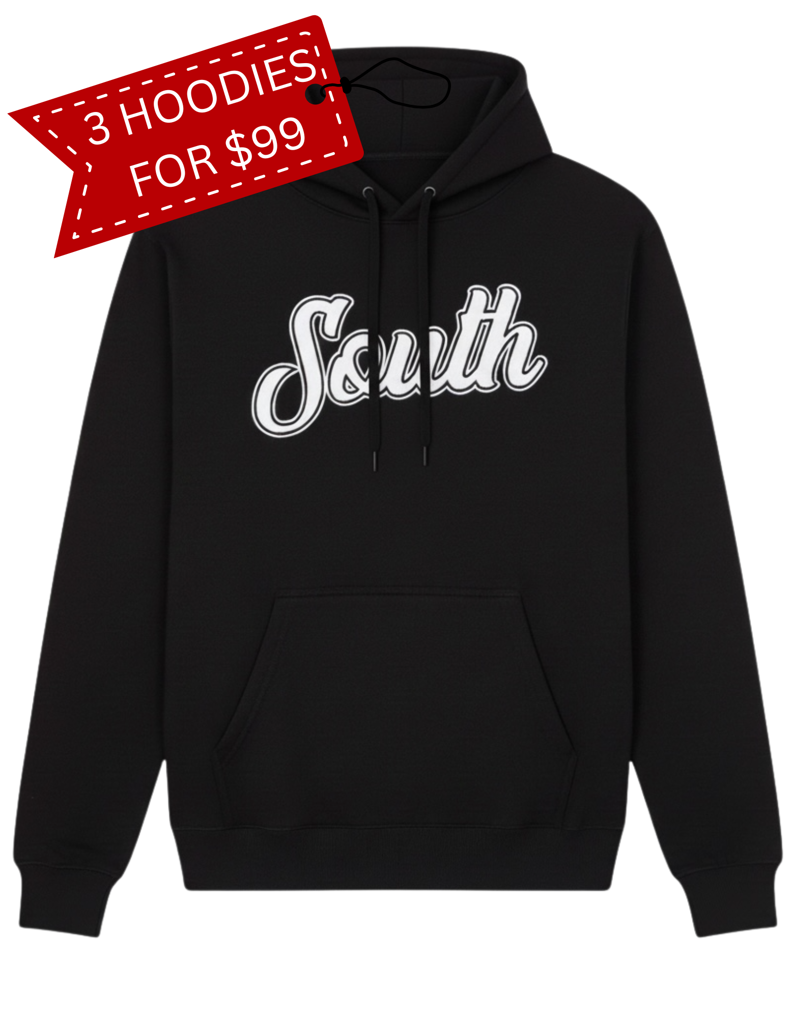 Classic South Hoodie (Black/White)