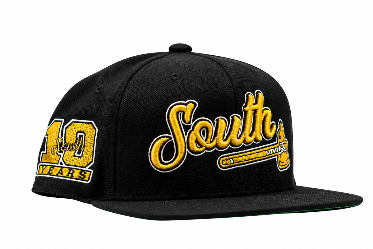 "10th Anniversary" South Tomahawk Snapback Hat (Black)