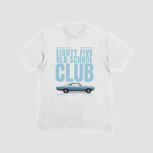 85 Old School Club Tee (White/Sky Blue)