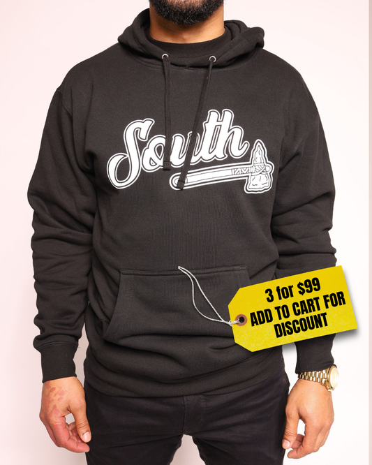 White Print Classic Tomahawk Hoodie - Black/White