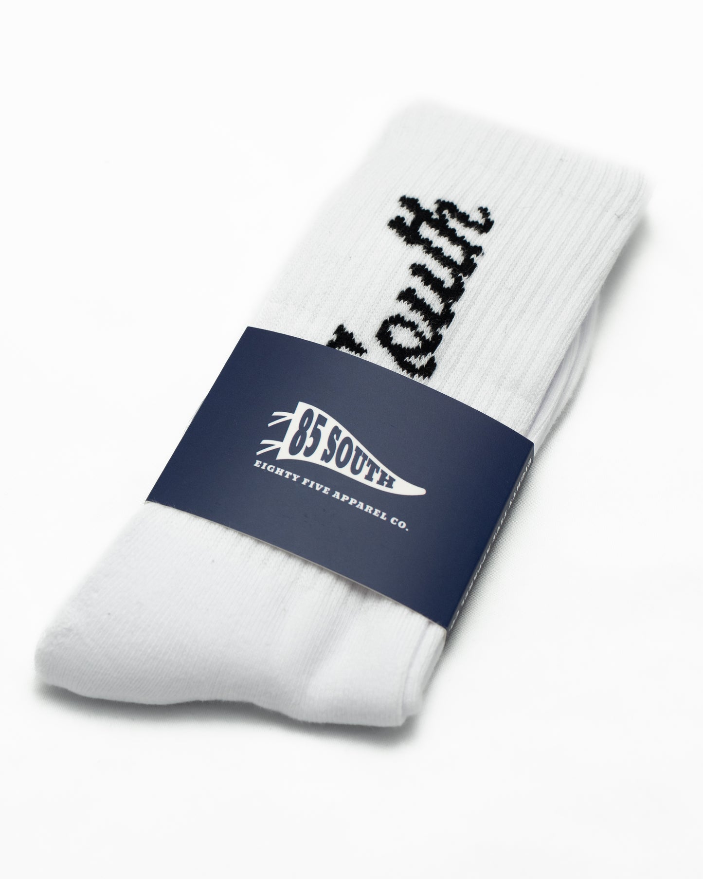 3-Pack "South" Script Crew Socks (Black/Grey/White)