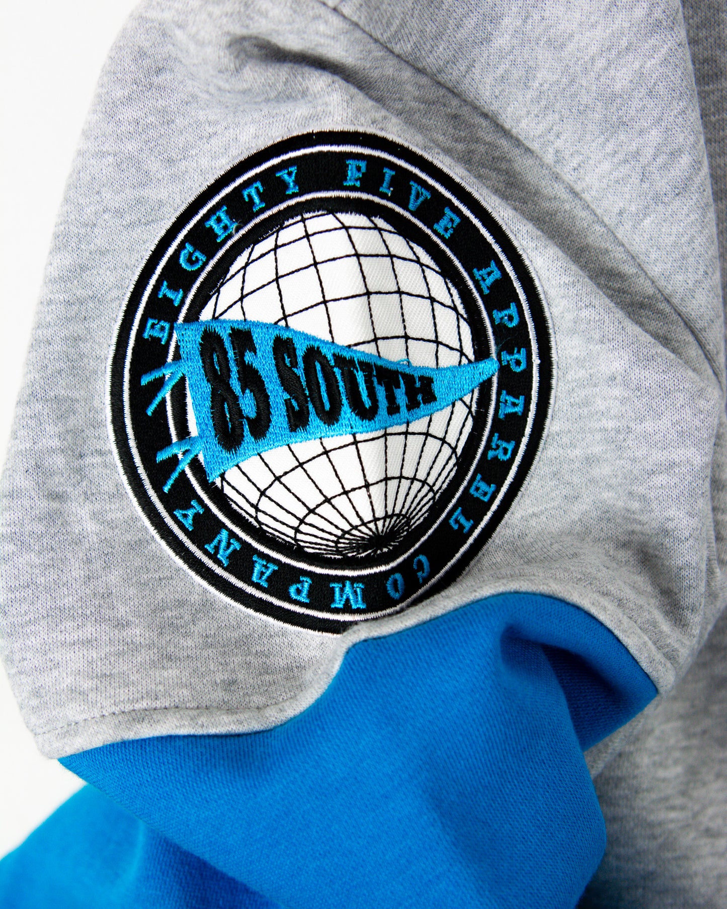 85 South Racing Color Block Crewneck - Baby Blue Jay