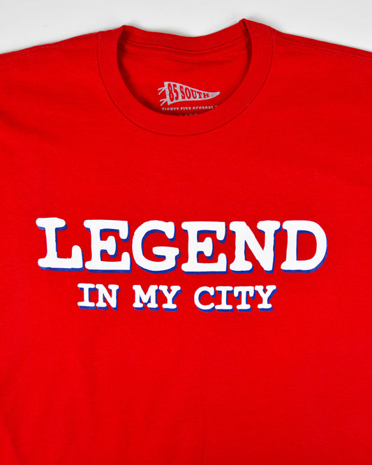 Legend In My City Short Sleeve Tee -Red