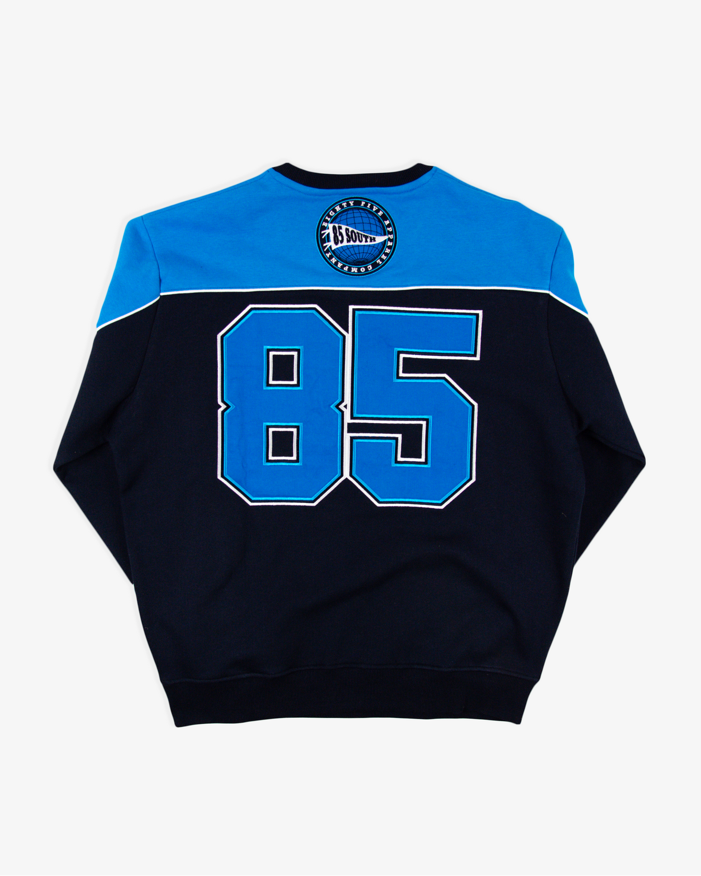 85 South UNC Crewneck - Navy/White/Baby Blue Jay