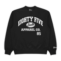 White Print - Collegiate Mesh Crewneck - Black