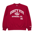 White Print - Collegiate Mesh Crewneck - Red